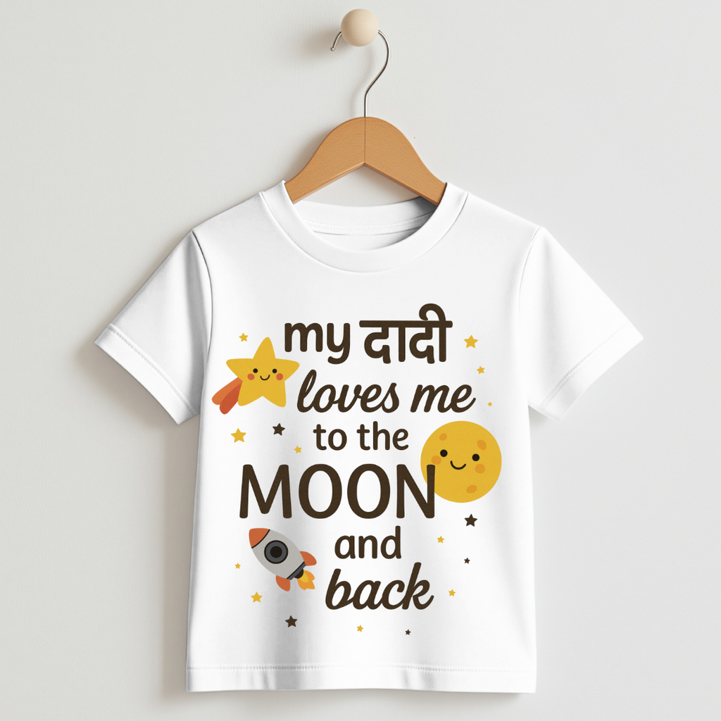 “My Daadi Loves Me to the Moon & Back – Kids T-Shirt”