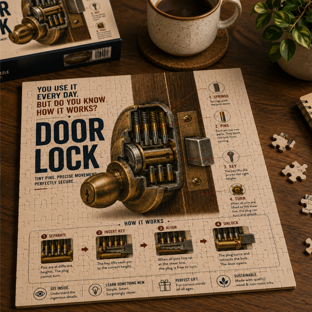 Door Lock — How It Works | Wooden Jigsaw Puzzle