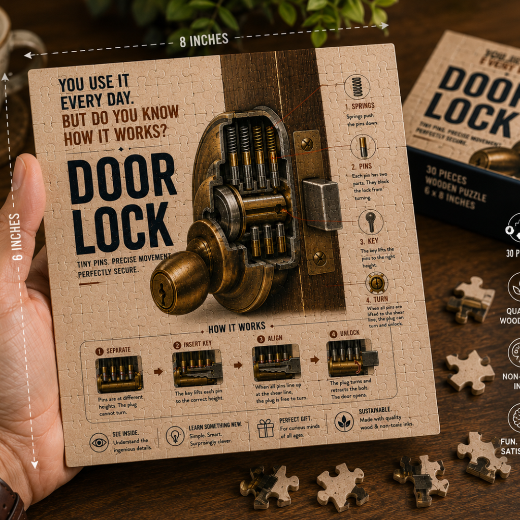 Door Lock — How It Works | Wooden Jigsaw Puzzle