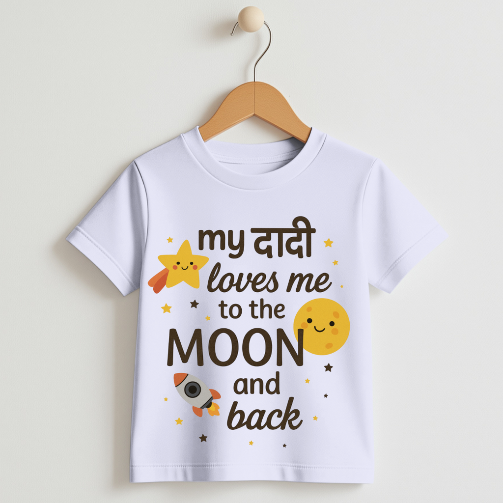 “My Daadi Loves Me to the Moon & Back – Kids T-Shirt”